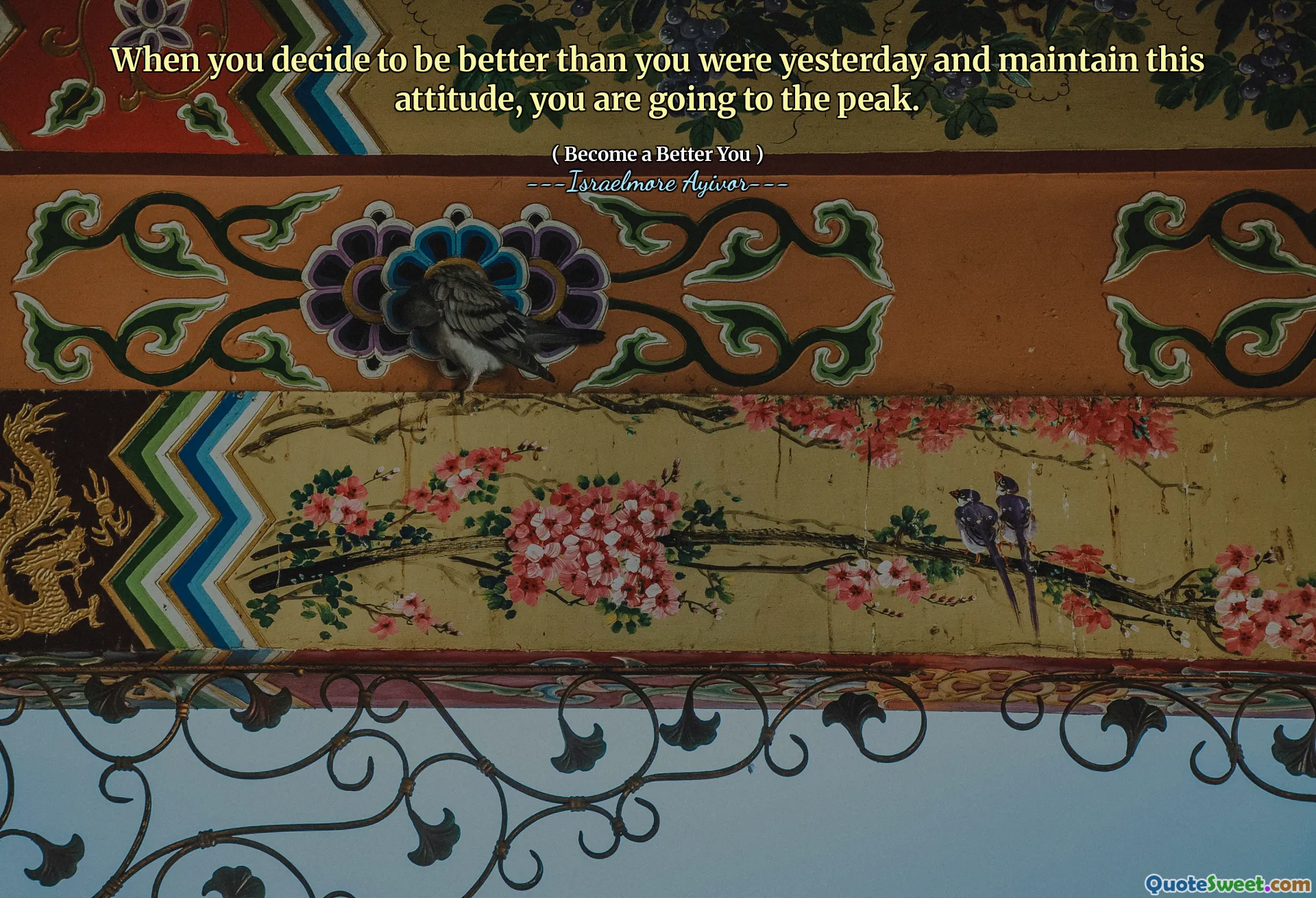 When you decide to be better than you were yesterday and maintain this attitude, you are going to the peak.