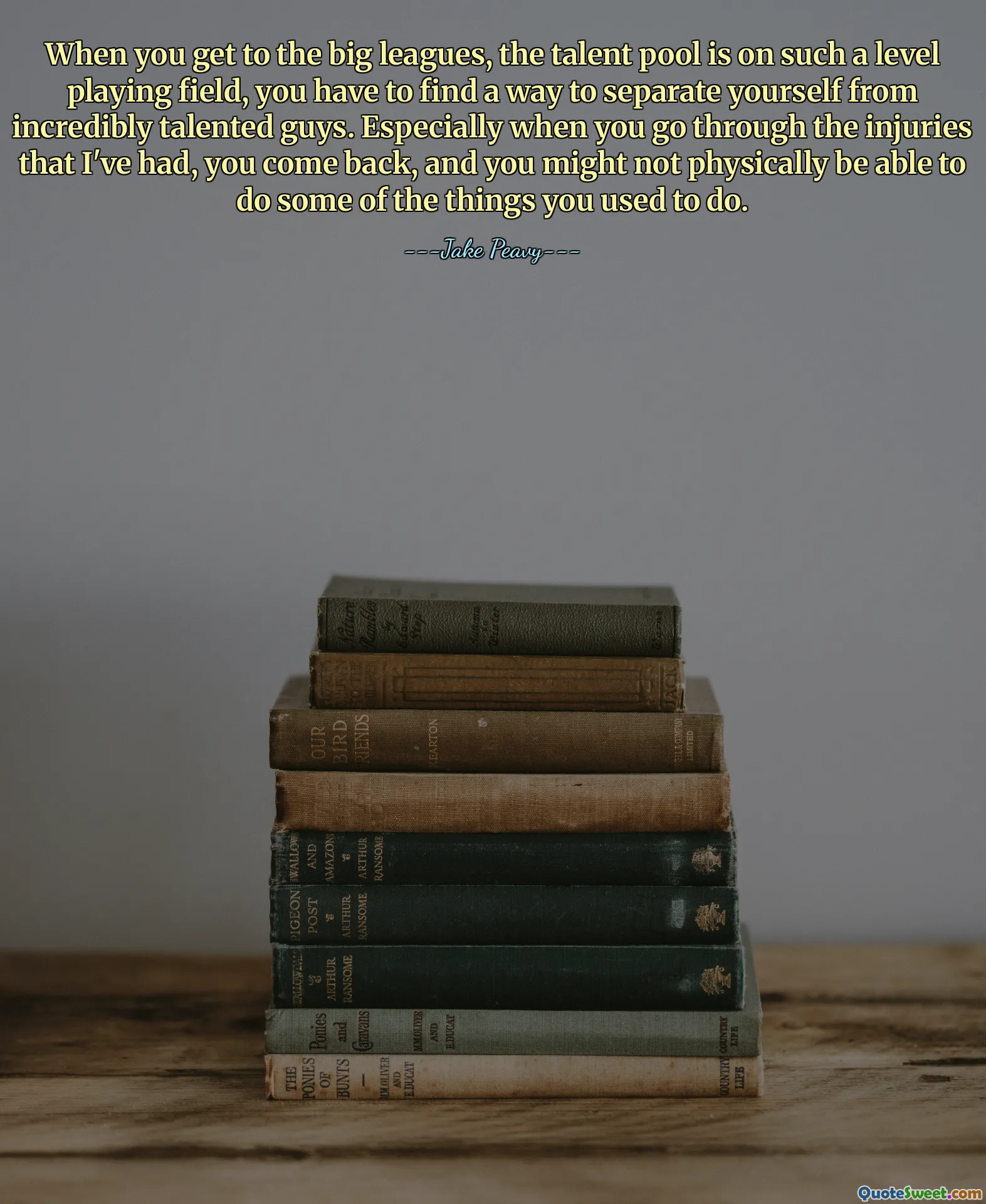 عندما تصل إلى الدوريات الكبرى، فإن مجموعة المواهب تكون في ساحة لعب متكافئة، لذا عليك أن تجد طريقة لفصل نفسك عن اللاعبين الموهوبين بشكل لا يصدق. خاصة عندما تمر بالإصابات التي تعرضت لها، وتعود، وقد لا تكون قادرًا جسديًا على القيام ببعض الأشياء التي اعتدت القيام بها.