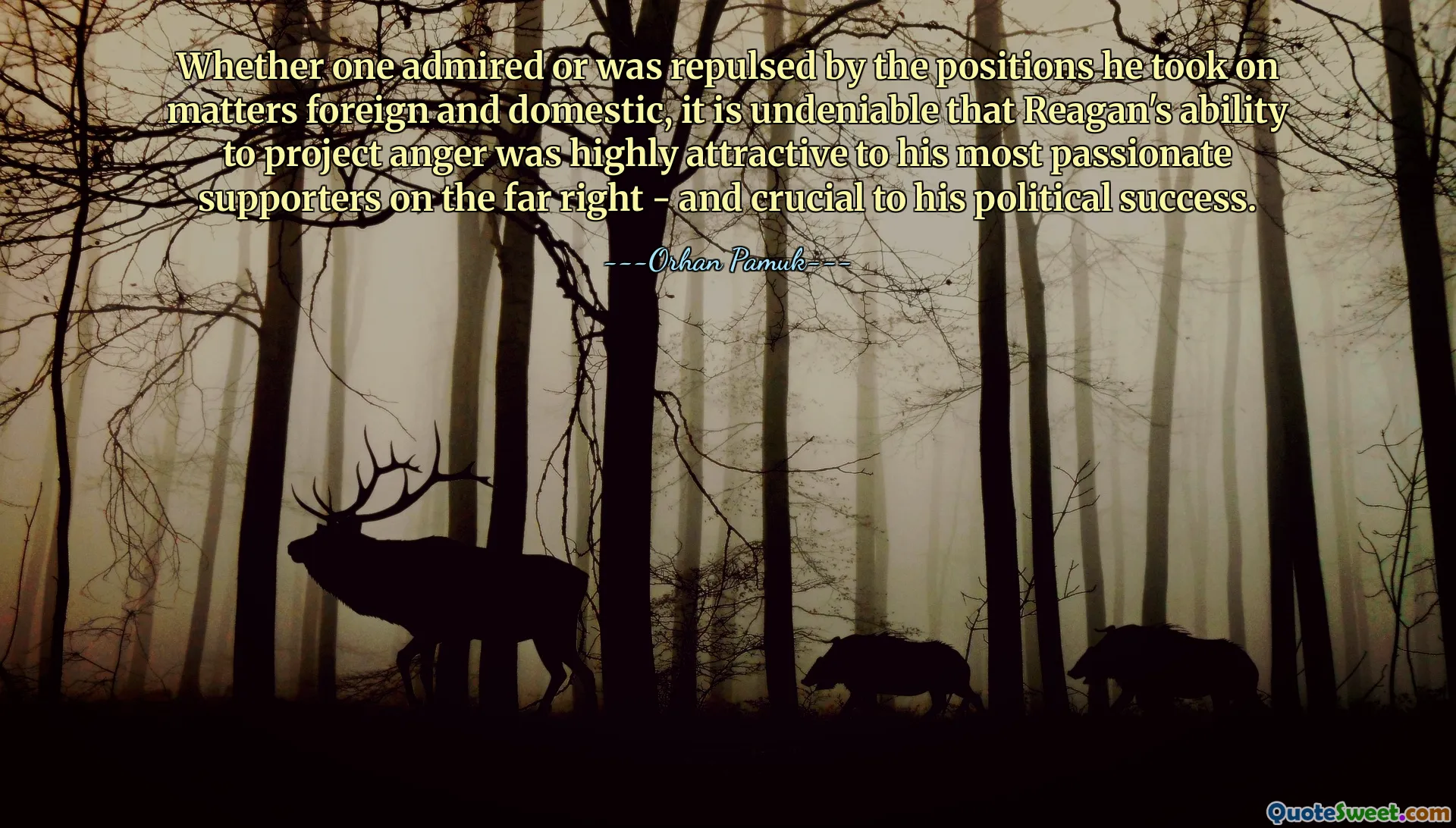 Whether one admired or was repulsed by the positions he took on matters foreign and domestic, it is undeniable that Reagan's ability to project anger was highly attractive to his most passionate supporters on the far right - and crucial to his political success.