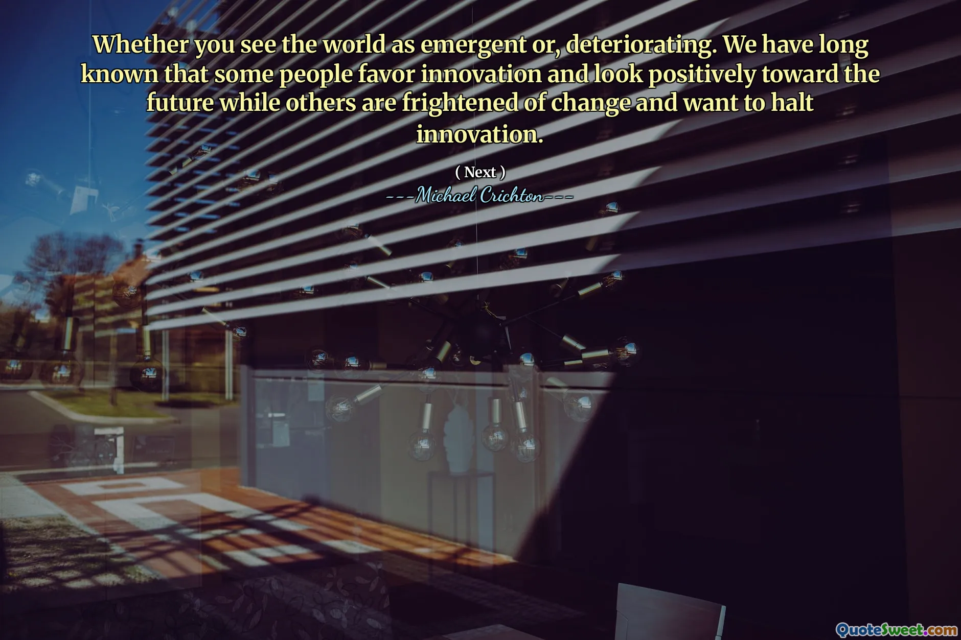 Sia che tu veda il mondo come emergente o deteriorato. Sapiamo da tempo che alcune persone favoriscono l'innovazione e guardano positivamente verso il futuro, mentre altre sono spaventate dal cambiamento e vogliono fermare l'innovazione.
