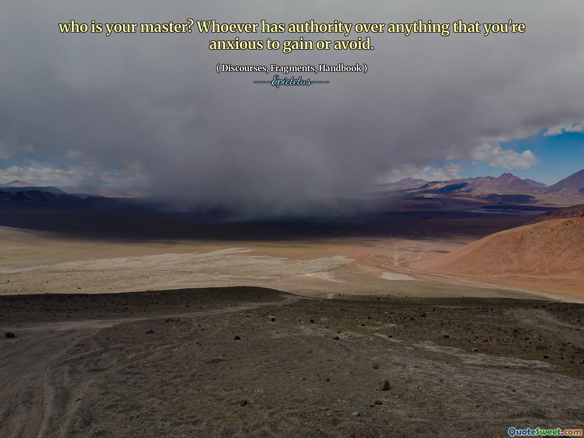谁是你的主人？谁对您急于获得或避免的任何权力有权威。