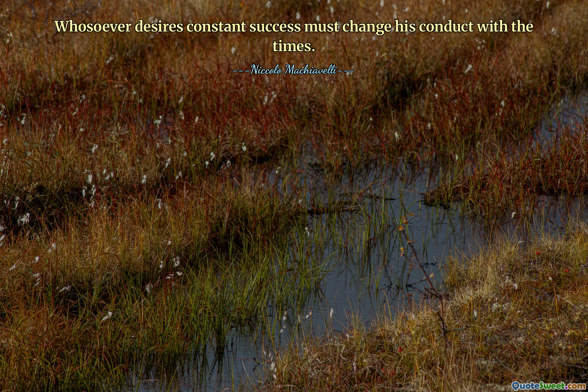 Whosoever desires constant success must change his conduct with the times.