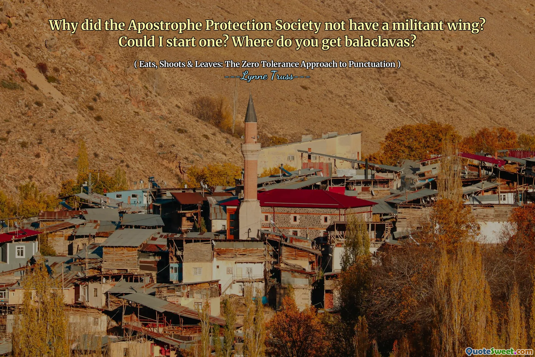 Why did the Apostrophe Protection Society not have a militant wing? Could I start one? Where do you get balaclavas?