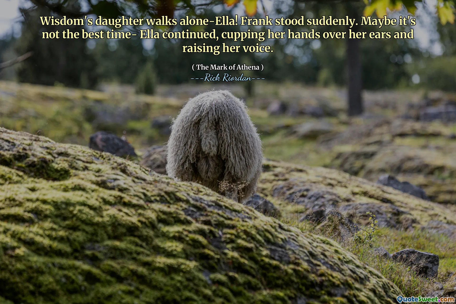 Wisdom's daughter walks alone-Ella! Frank stood suddenly. Maybe it's not the best time- Ella continued, cupping her hands over her ears and raising her voice.