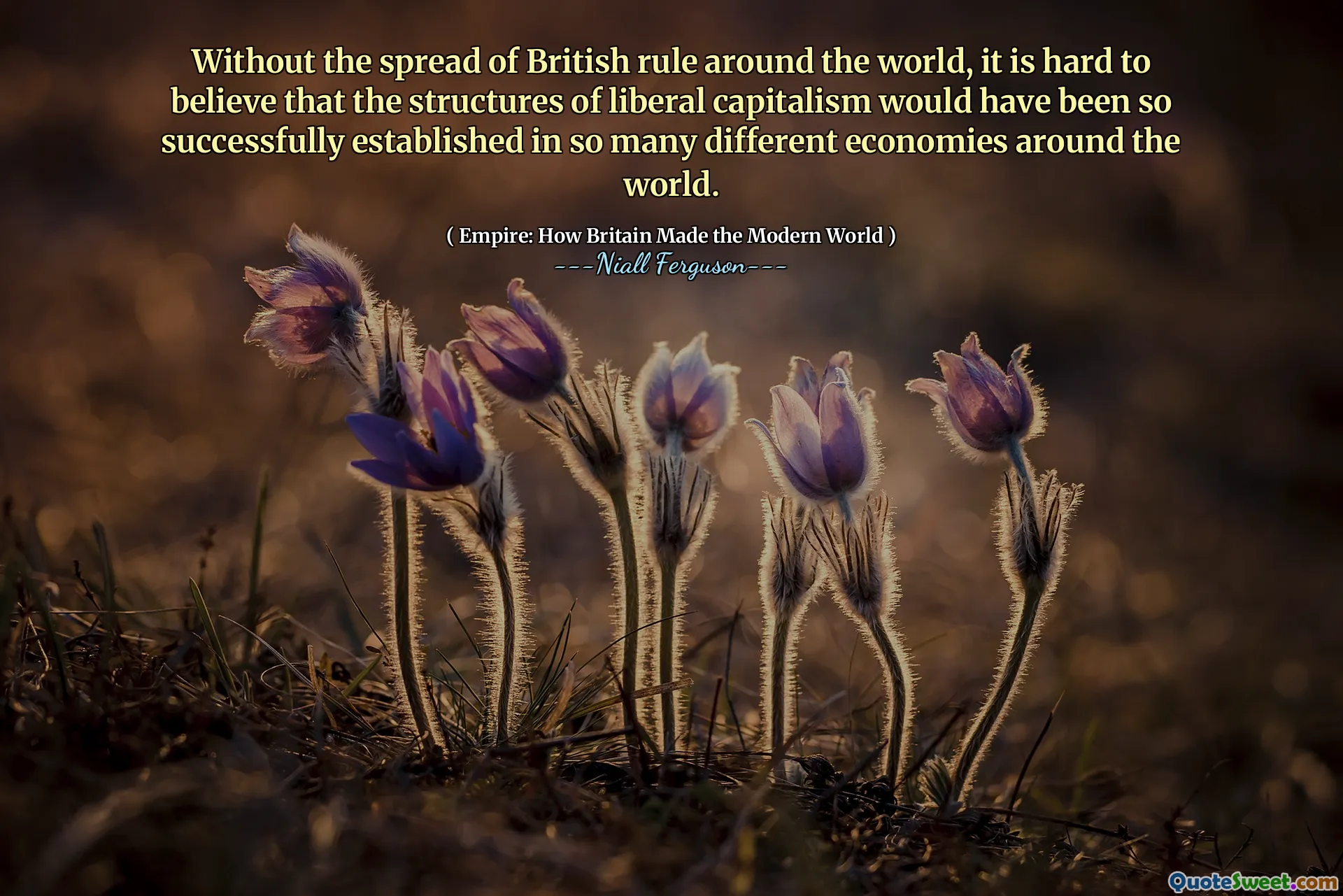 Without the spread of British rule around the world, it is hard to believe that the structures of liberal capitalism would have been so successfully established in so many different economies around the world.