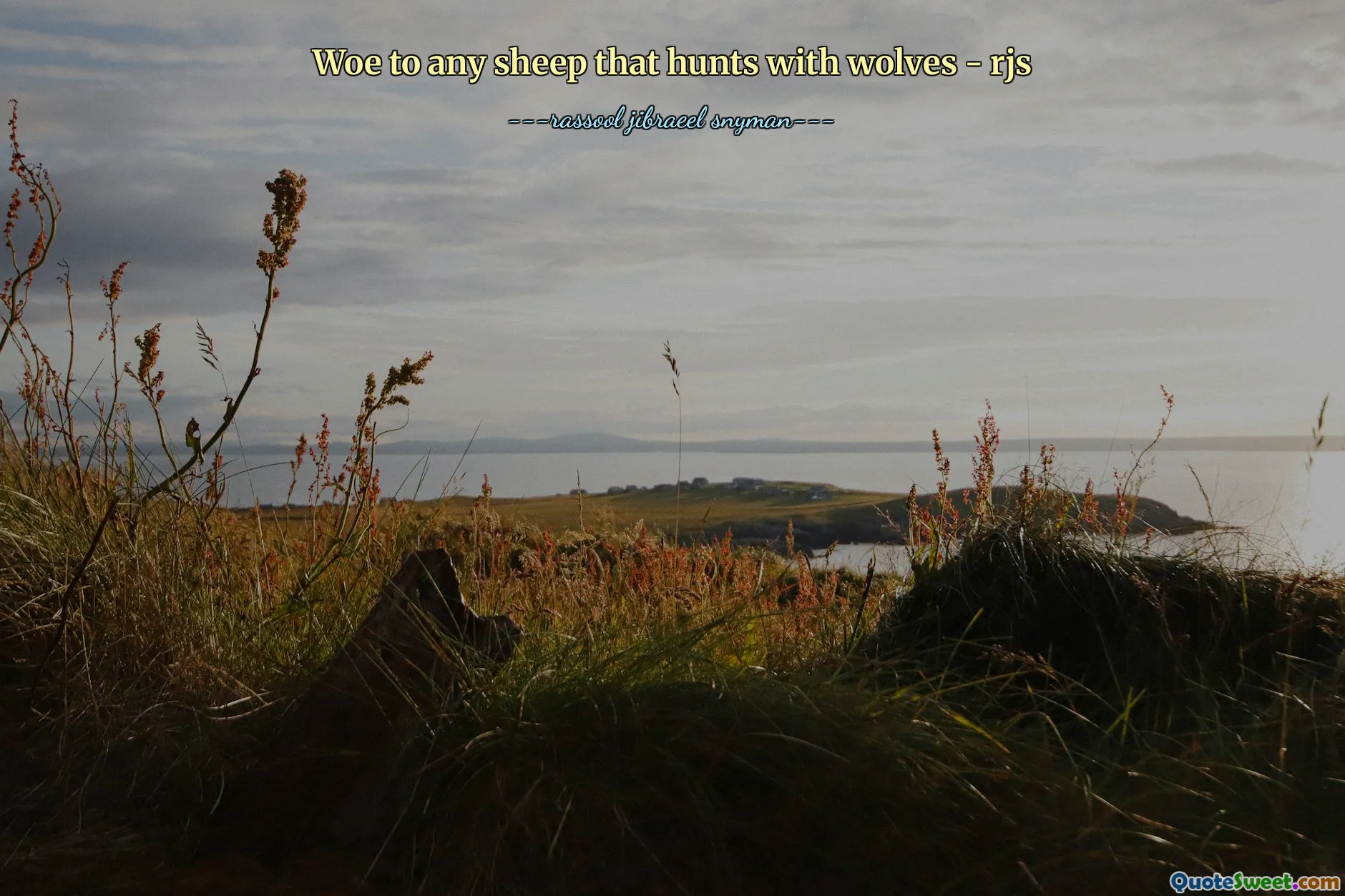 Woe to any sheep that hunts with wolves - rjs