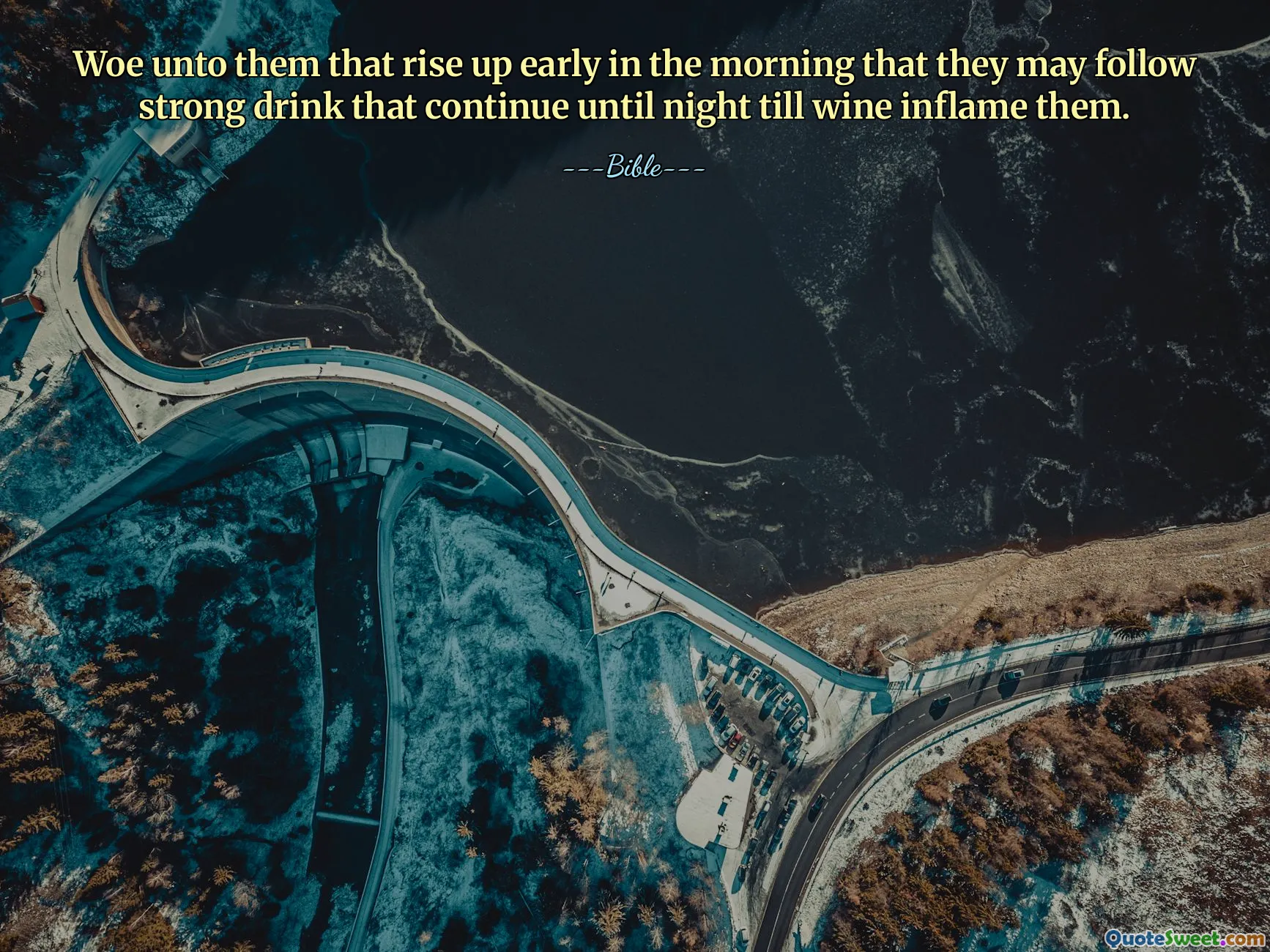Woe unto them that rise up early in the morning that they may follow strong drink that continue until night till wine inflame them.