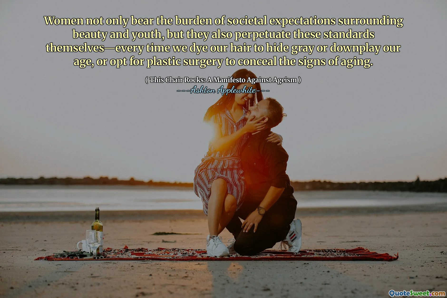 Women not only bear the burden of societal expectations surrounding beauty and youth, but they also perpetuate these standards themselves—every time we dye our hair to hide gray or downplay our age, or opt for plastic surgery to conceal the signs of aging.