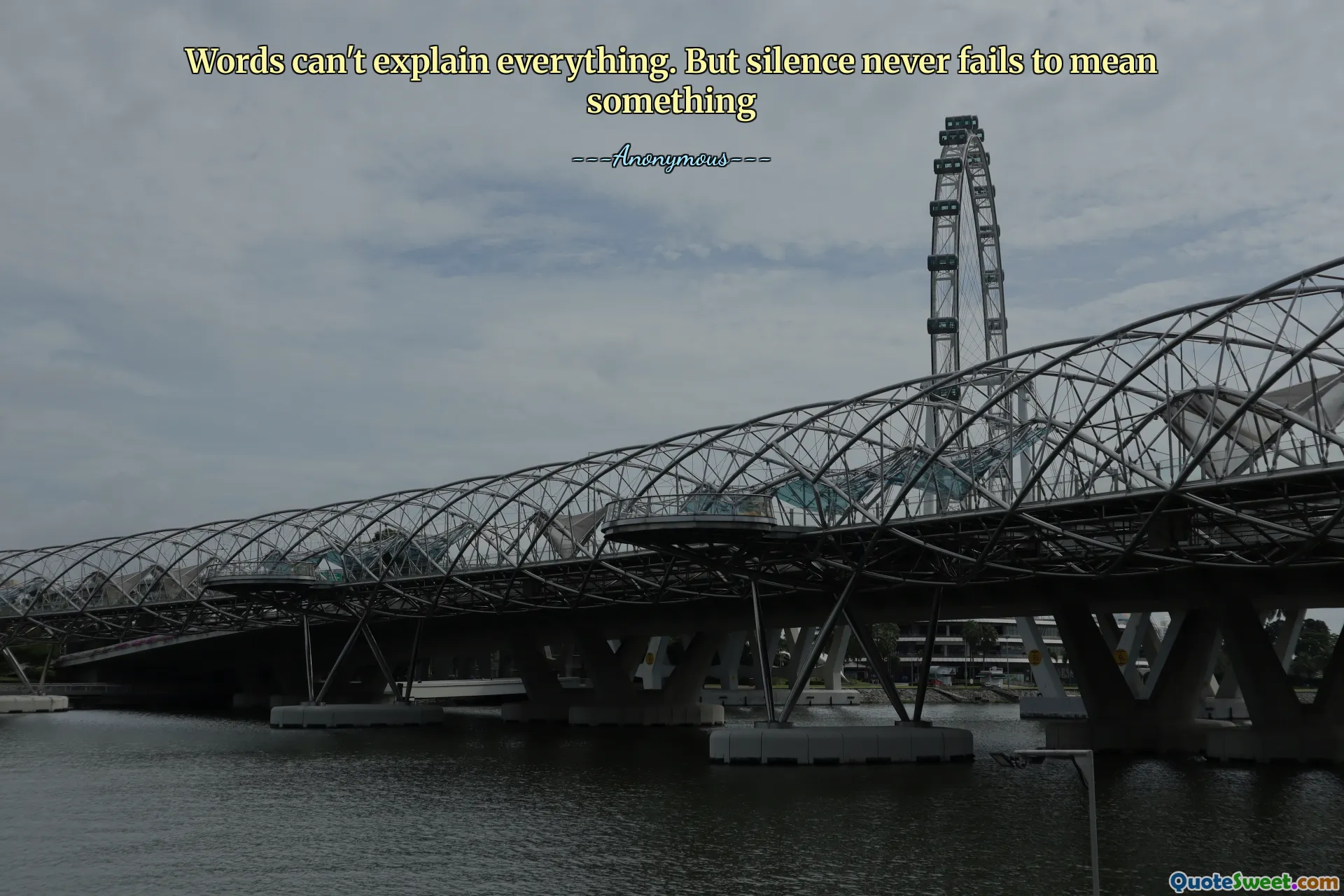 Words can't explain everything. But silence never fails to mean something