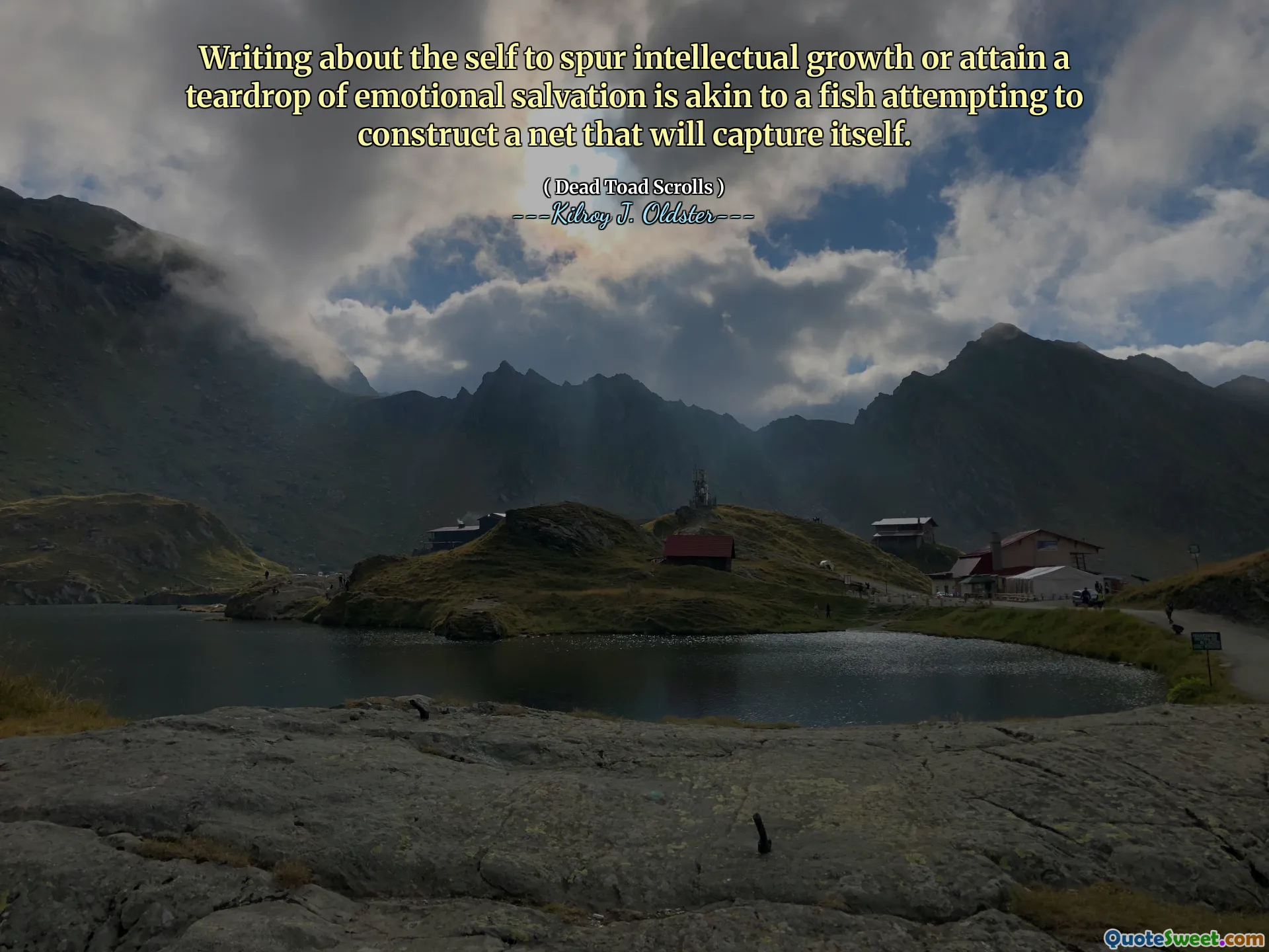 Writing about the self to spur intellectual growth or attain a teardrop of emotional salvation is akin to a fish attempting to construct a net that will capture itself.
