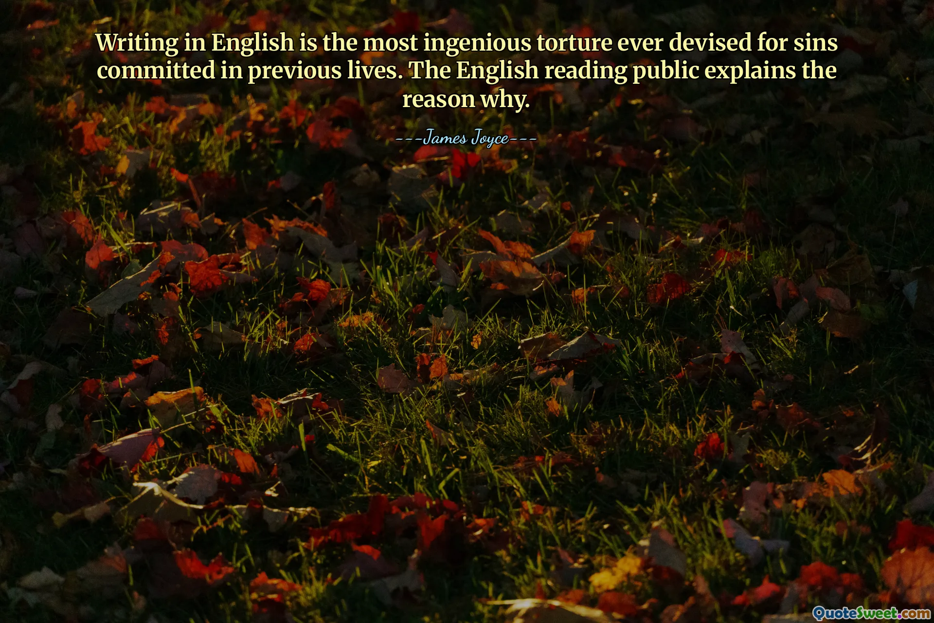 Writing in English is the most ingenious torture ever devised for sins committed in previous lives. The English reading public explains the reason why.