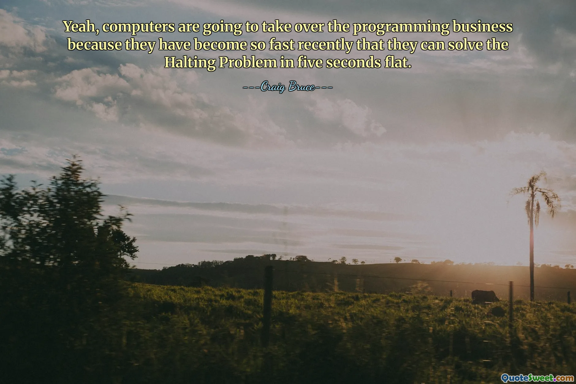 Yeah, computers are going to take over the programming business because they have become so fast recently that they can solve the Halting Problem in five seconds flat.