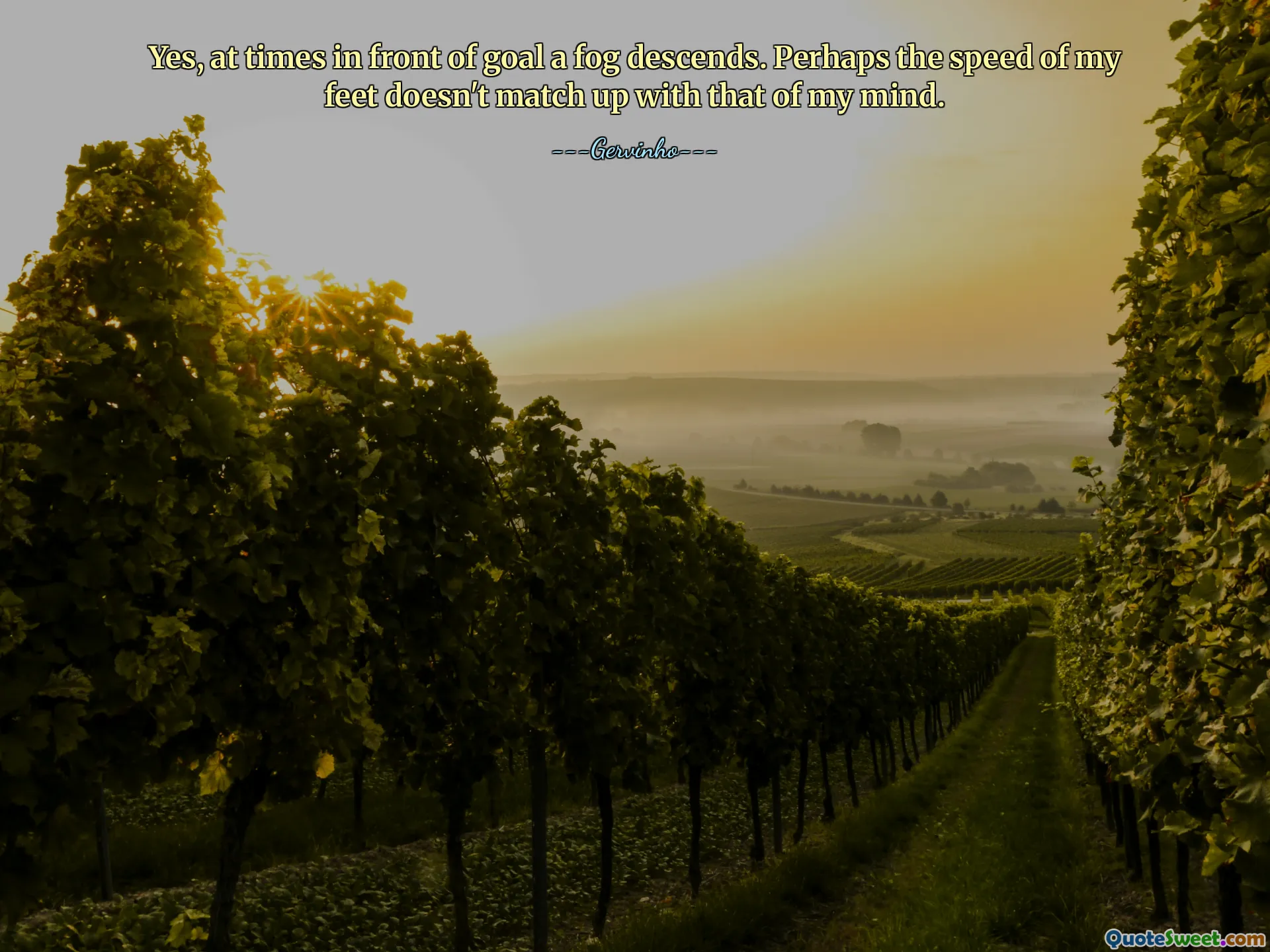 Oui, parfois devant le but il y a du brouillard. Peut-être que la vitesse de mes pieds ne correspond pas à celle de mon esprit.
