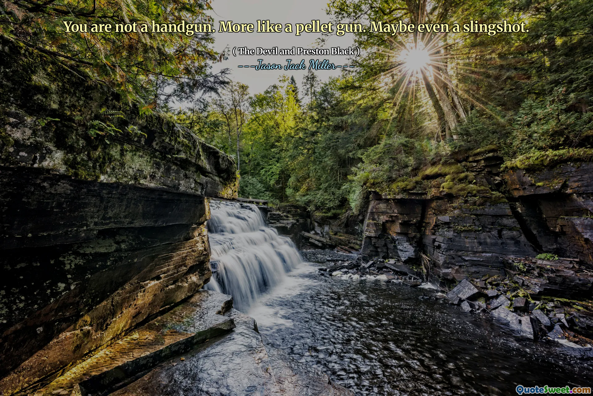 You are not a handgun. More like a pellet gun. Maybe even a slingshot.