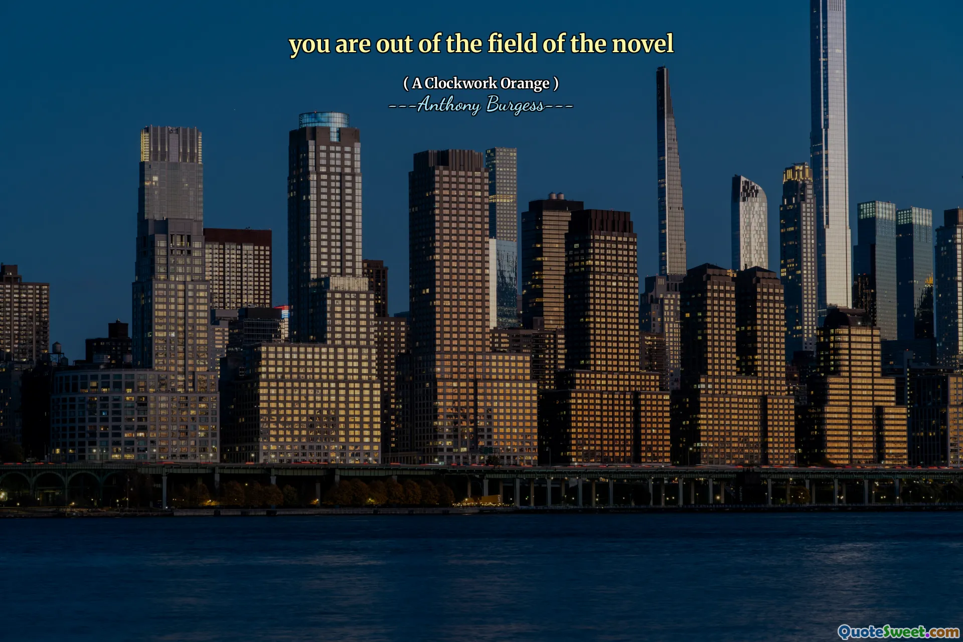 you are out of the field of the novel