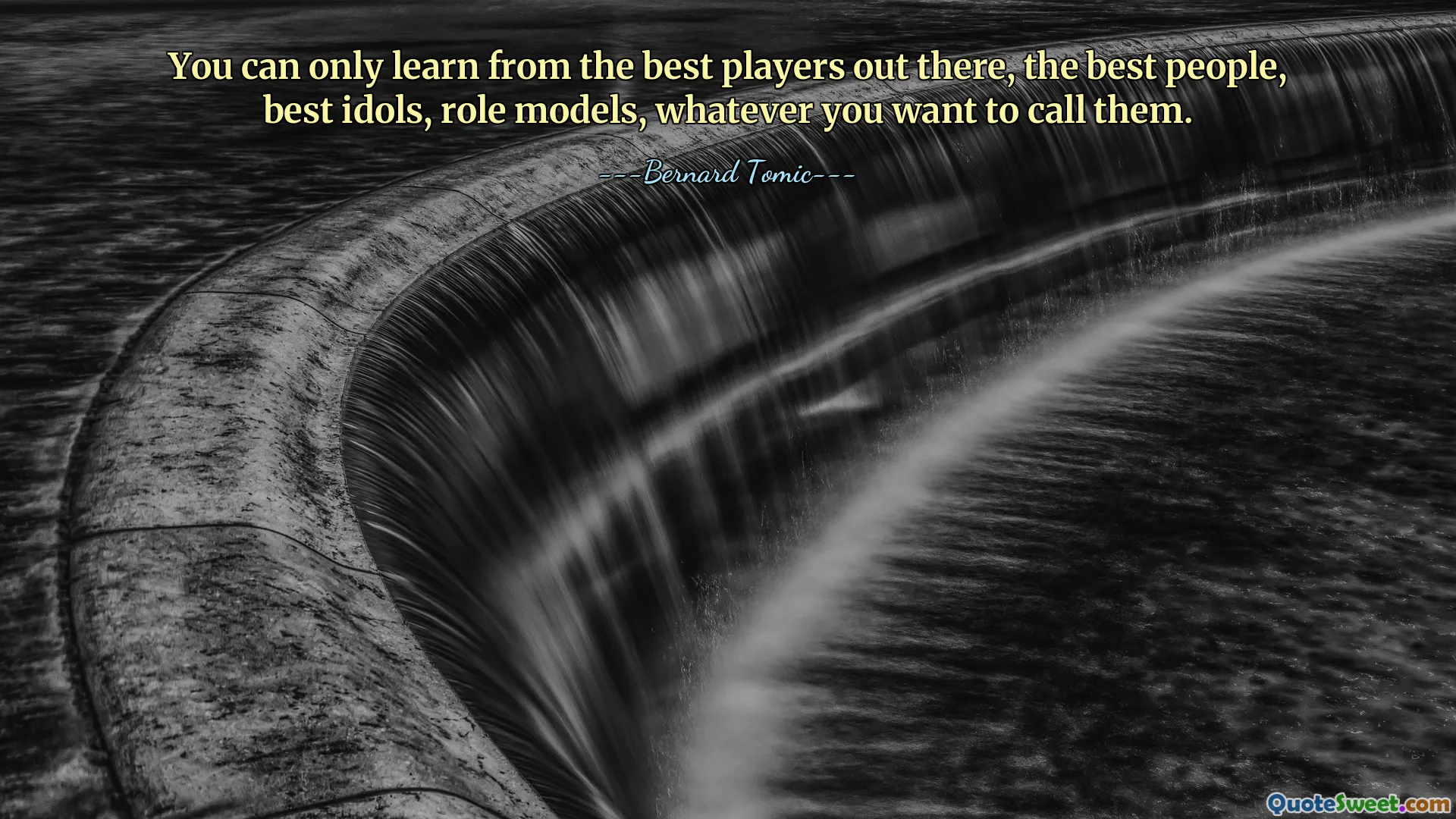 You can only learn from the best players out there, the best people, best idols, role models, whatever you want to call them.