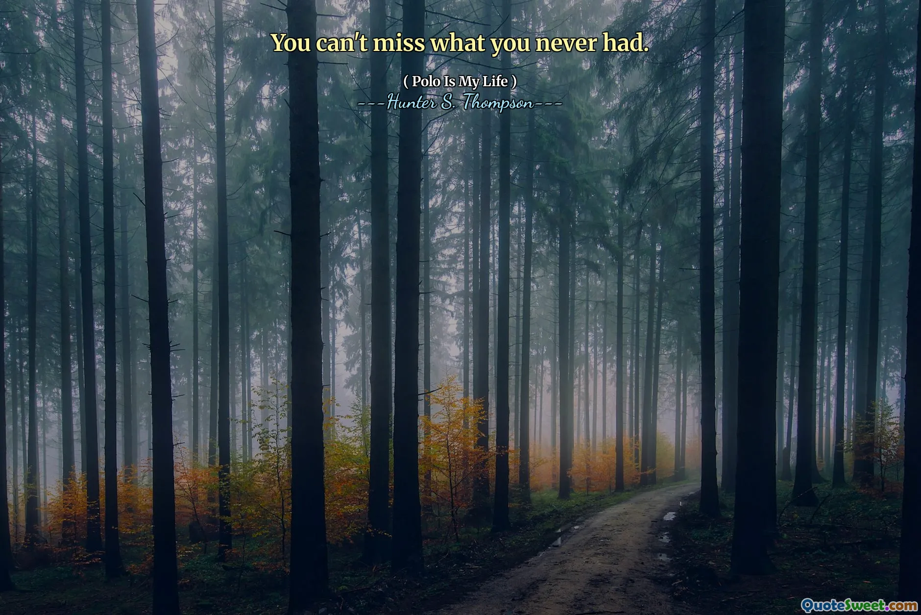 Sie können nicht verpassen, was Sie nie hatten.