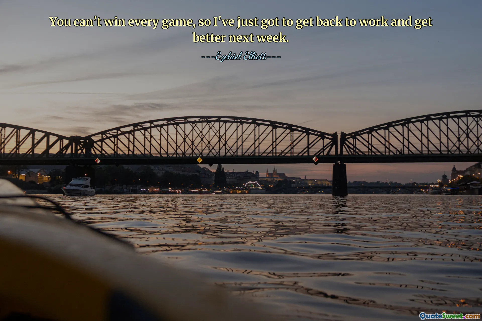 Anda tidak bisa memenangkan setiap pertandingan, jadi saya harus kembali bekerja dan menjadi lebih baik minggu depan.