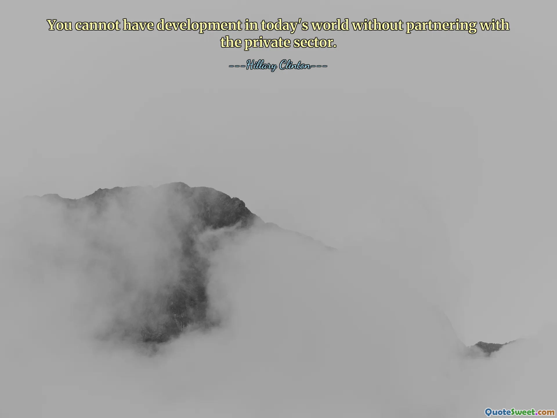 You cannot have development in today's world without partnering with the private sector.