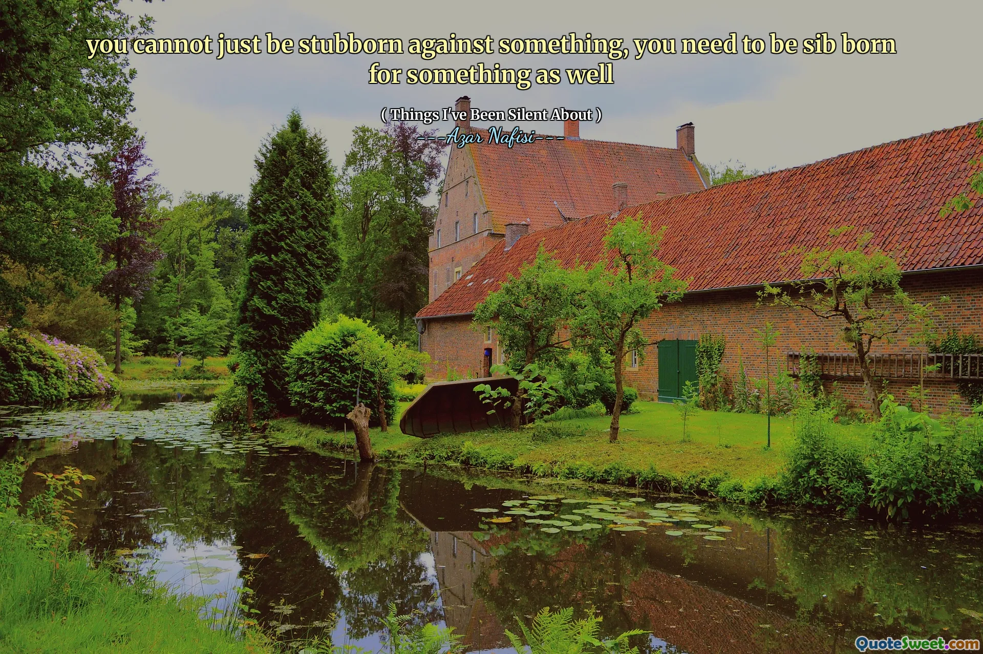 لا يمكنك فقط أن تكون عنيدًا ضد شيء ما ، فأنت بحاجة إلى أن تكون قد ولدت من أجل شيء ما أيضًا