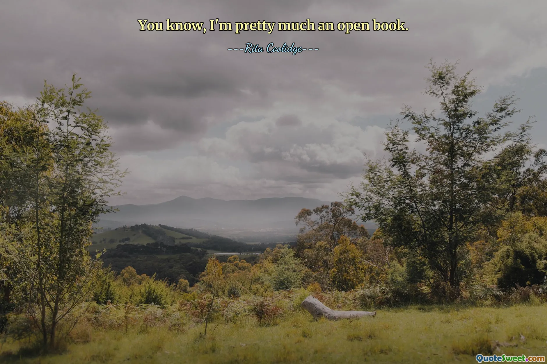 You know, I'm pretty much an open book.