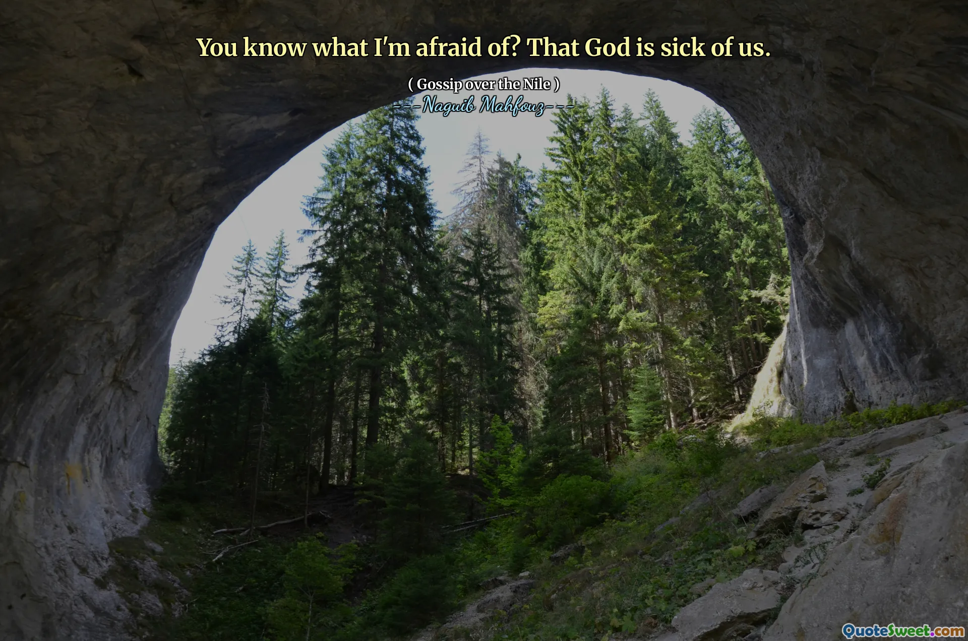 Vet du vad jag är rädd för? Att Gud är trött på oss.