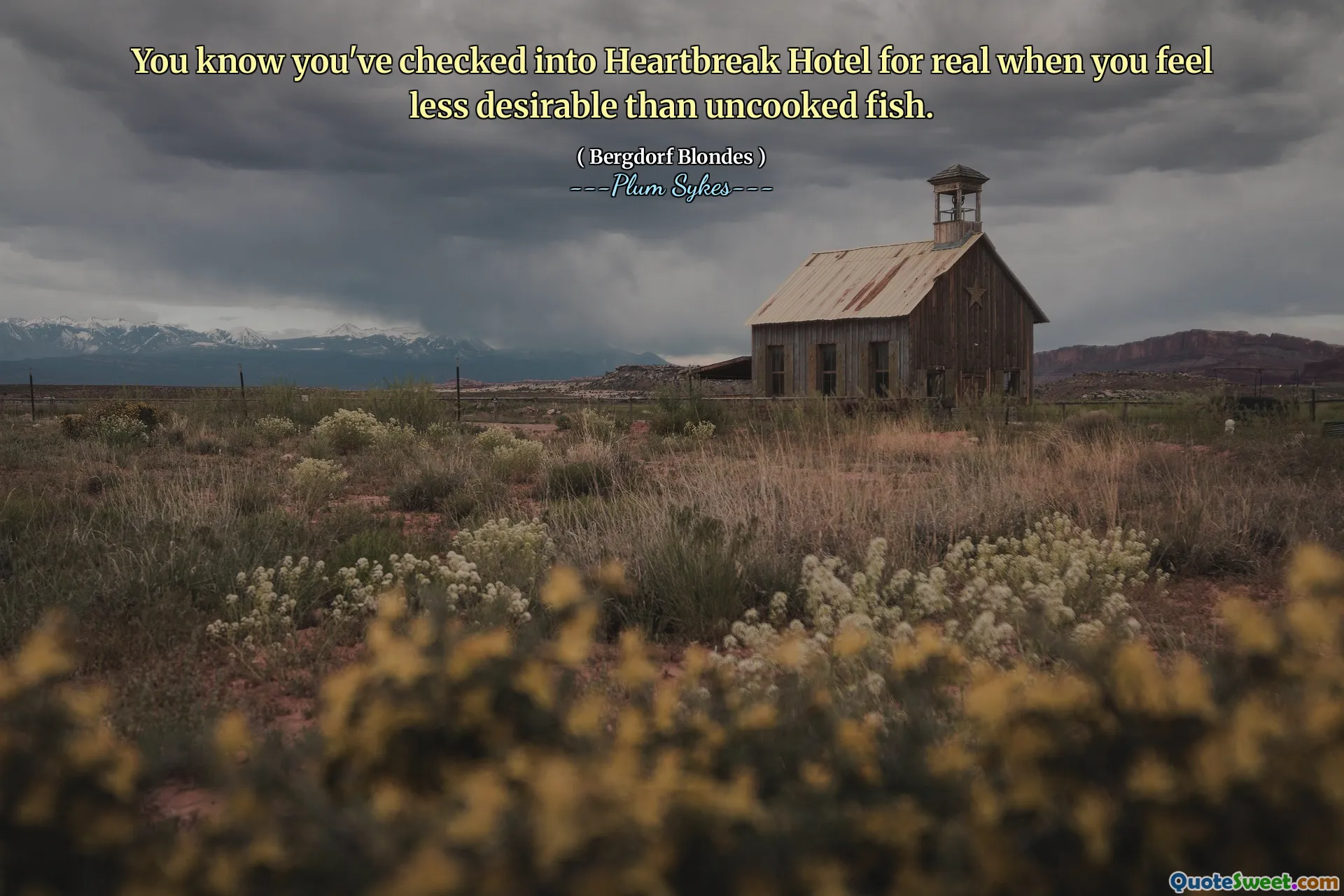أنت تعلم أنك قمت بتسجيل الدخول إلى فندق Heartbreak بشكل حقيقي عندما تشعر بأنك أقل رغبة من الأسماك غير المطبوخة.