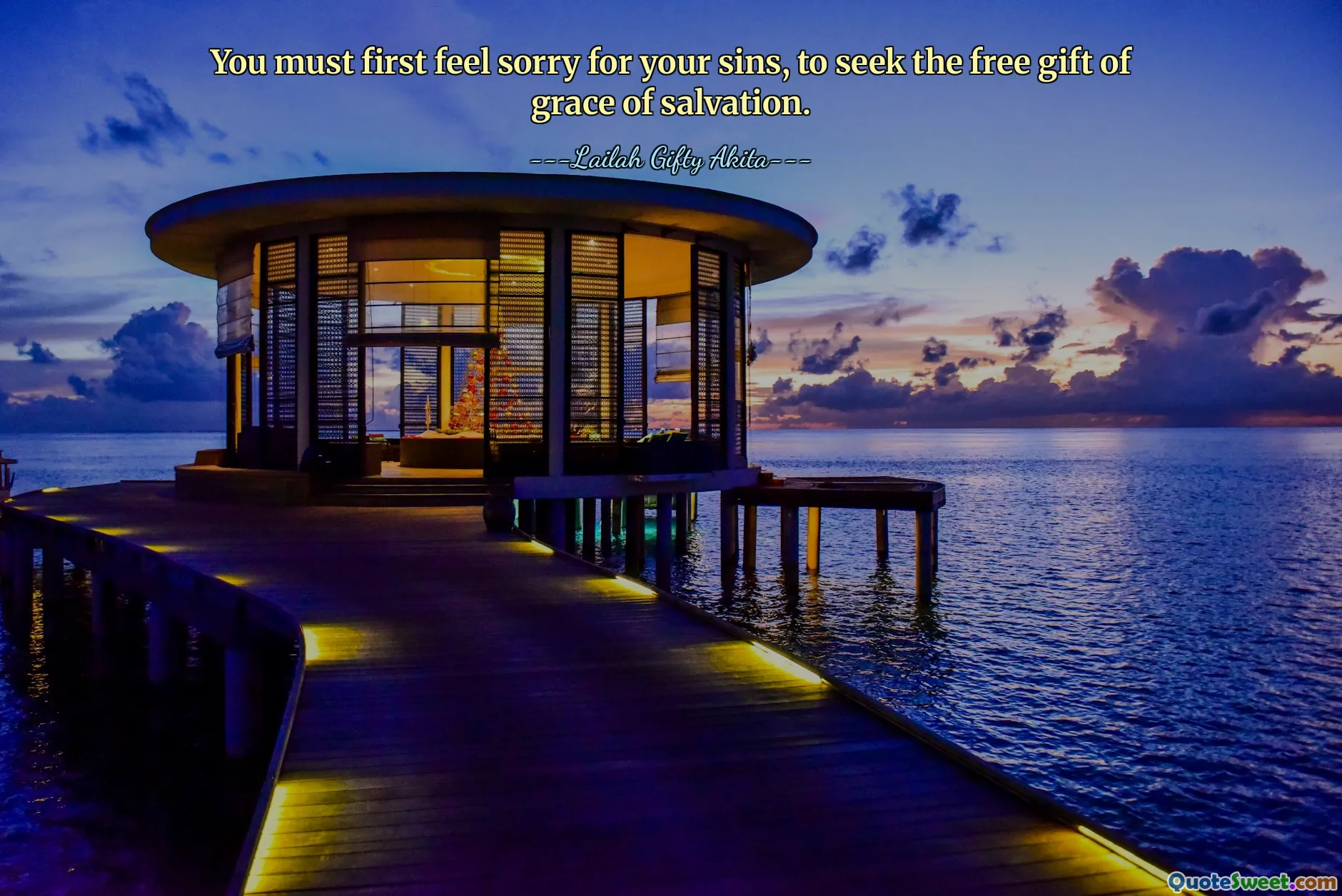 You must first feel sorry for your sins, to seek the free gift of grace of salvation.