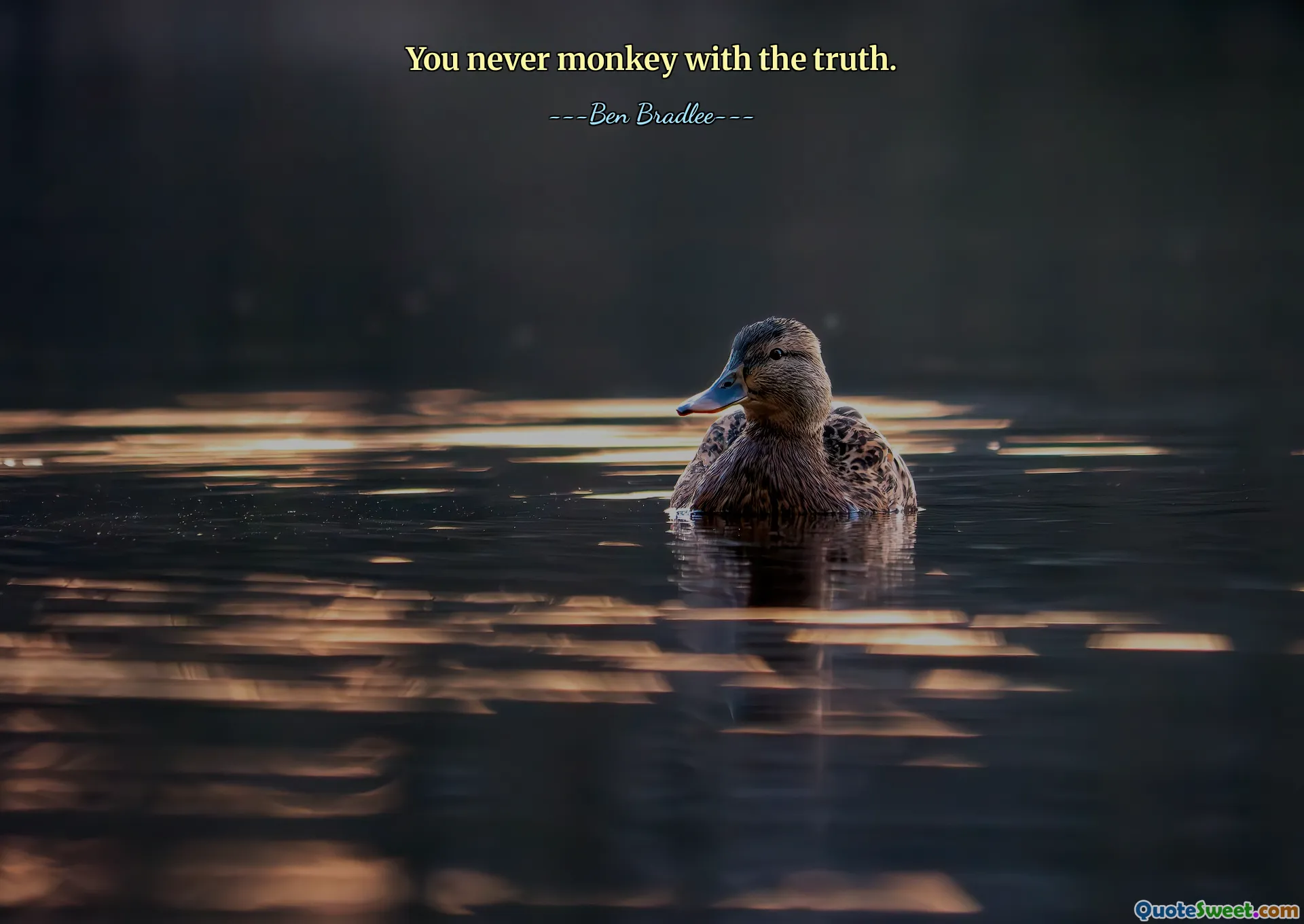 You never monkey with the truth.
