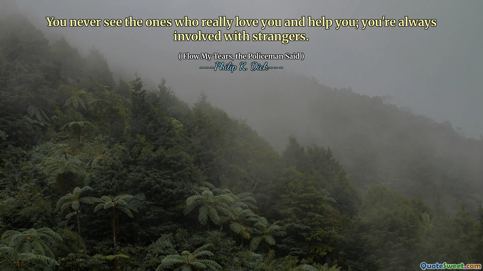 Nikdy nevidíte ty, kteří vás opravdu milují a pomáhají vám; Jste vždy zapojeni do cizinců.