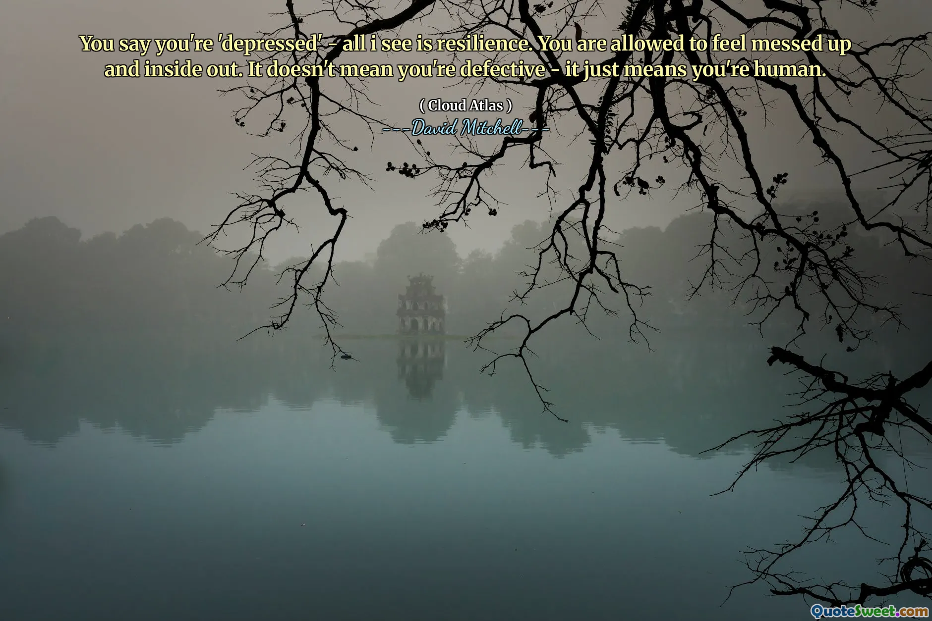 Říkáš, že jsi "v depresi" - já vidím jen odolnost. Můžete se cítit zmateně a navenek. Neznamená to, že jste vadní – znamená to jen, že jste člověk.
