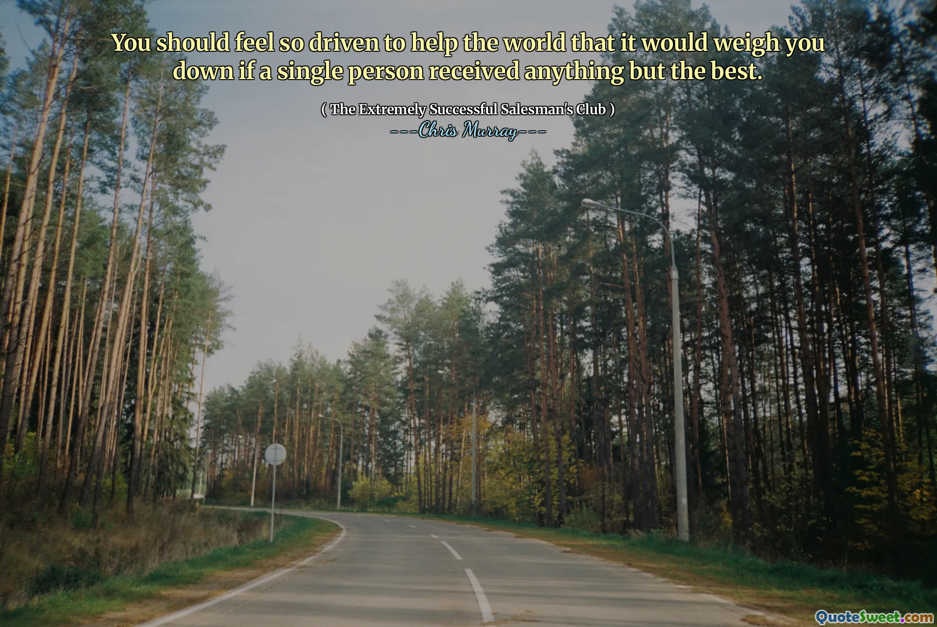 Tek bir kişi en iyisinden başka bir şey alırsa, dünyaya yardım etmek için o kadar sürülmüş hissetmelisiniz.