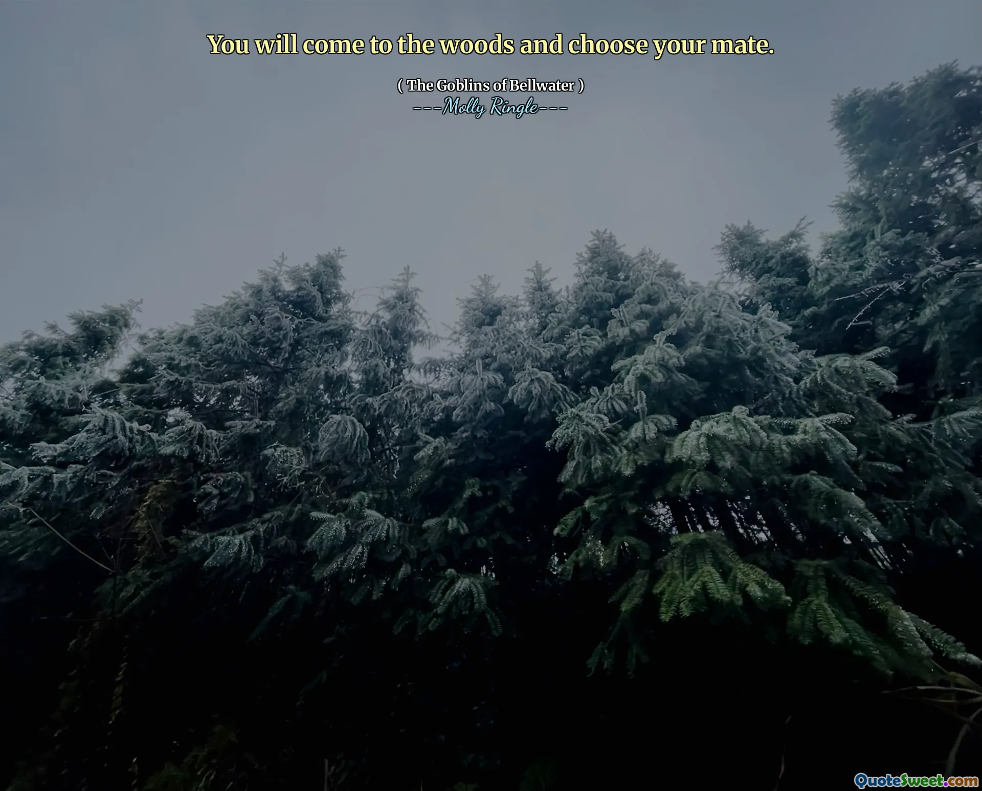 You will come to the woods and choose your mate.