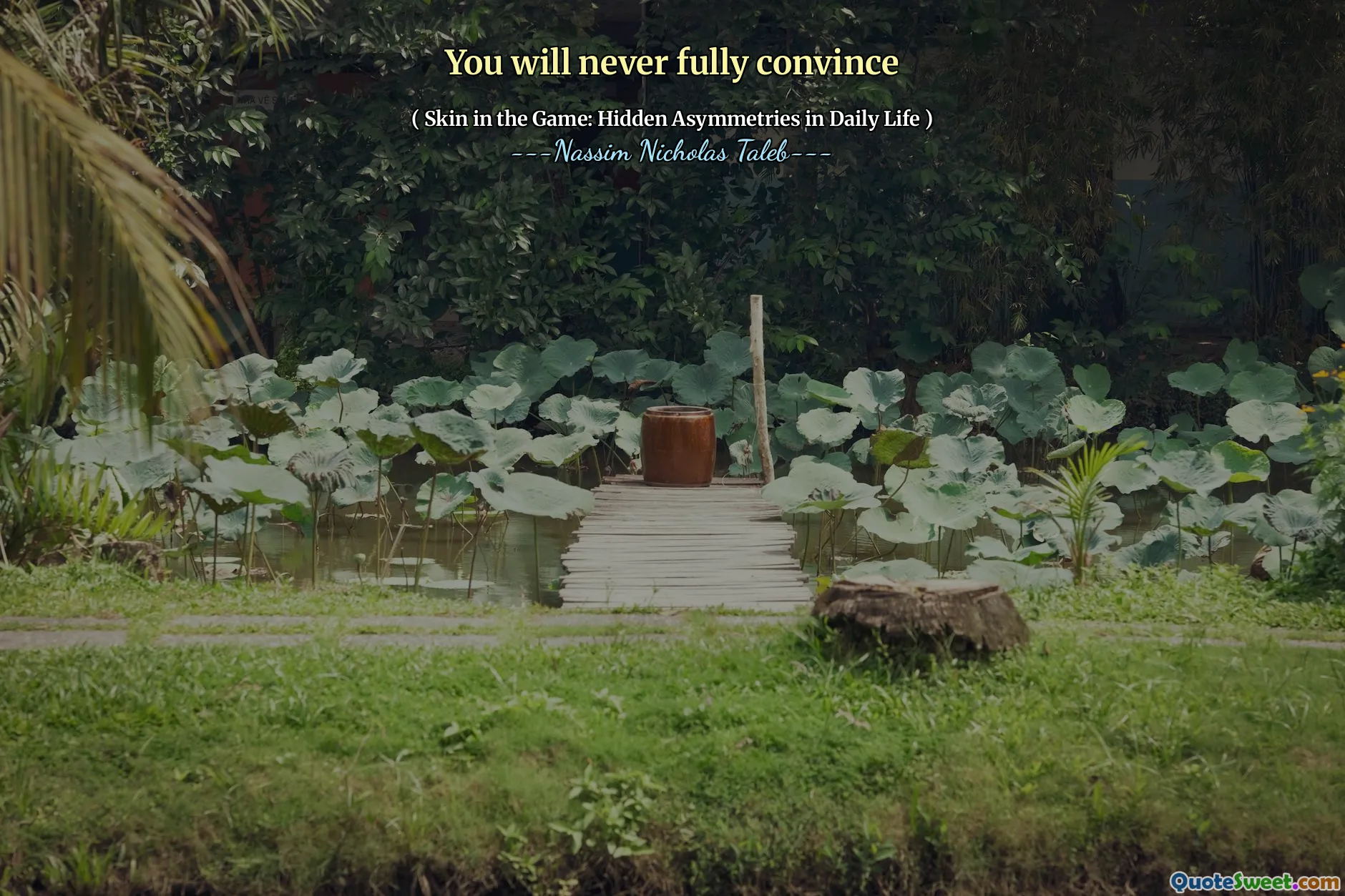 You will never fully convince