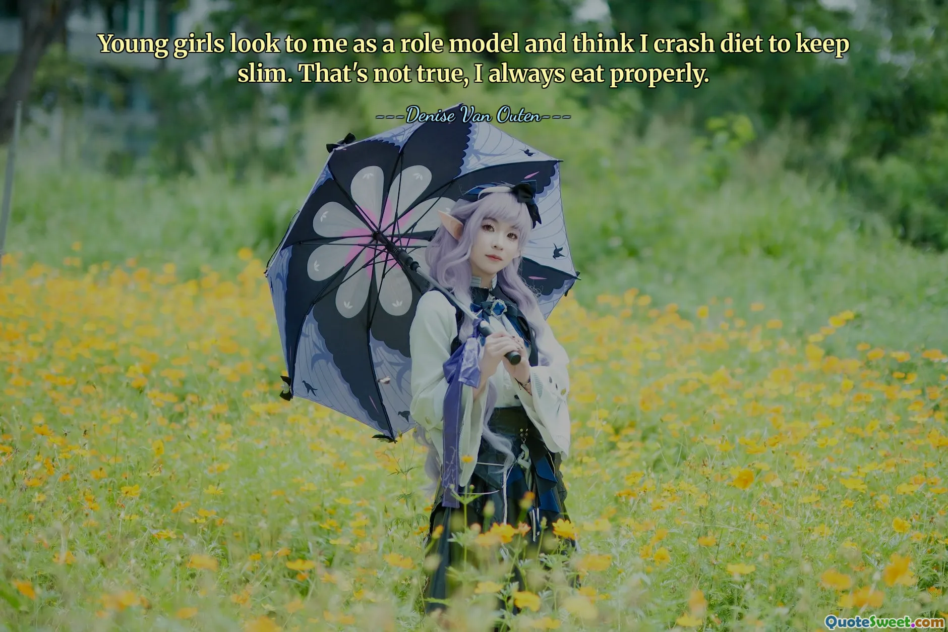 Young girls look to me as a role model and think I crash diet to keep slim. That's not true, I always eat properly.