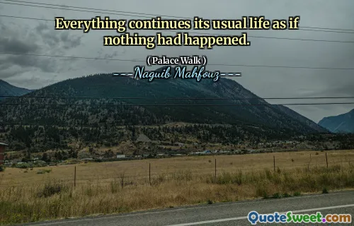 Everything continues its usual life as if nothing had happened.