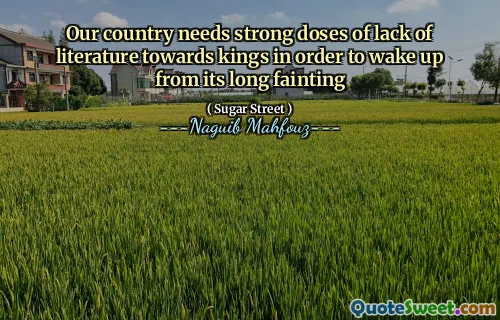 Our country needs strong doses of lack of literature towards kings in order to wake up from its long fainting