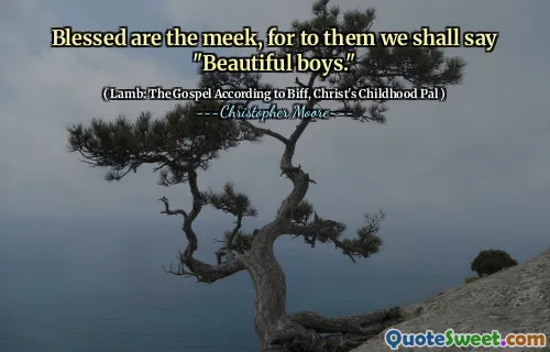 Blessed are the meek, for to them we shall say "Beautiful boys."