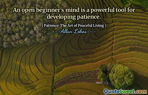 An open beginner's mind is a powerful tool for developing patience.