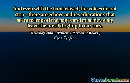 即使这本书结束了，声音也不会停止 - 似乎有回声和混响似乎从页面上跳下来，调皮地将小说刺痛留在我们耳边。