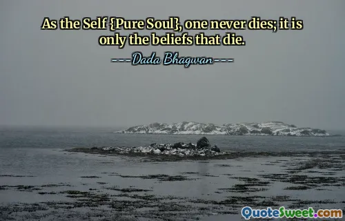 As the Self {Pure Soul}, one never dies; it is only the beliefs that die.