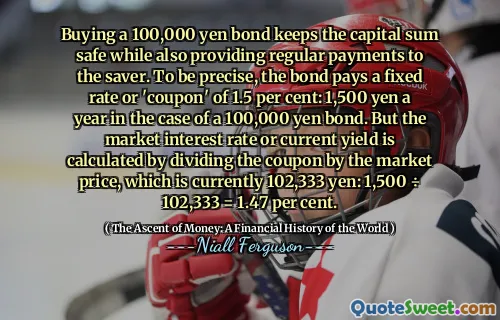 Buying a 100,000 yen bond keeps the capital sum safe while also providing regular payments to the saver. To be precise, the bond pays a fixed rate or 'coupon' of 1.5 per cent: 1,500 yen a year in the case of a 100,000 yen bond. But the market interest rate or current yield is calculated by dividing the coupon by the market price, which is currently 102,333 yen: 1,500 ÷ 102,333 = 1.47 per cent.
