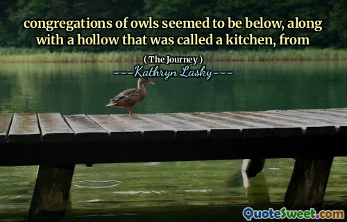 congregations of owls seemed to be below, along with a hollow that was called a kitchen, from