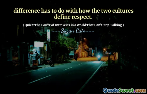 difference has to do with how the two cultures define respect.