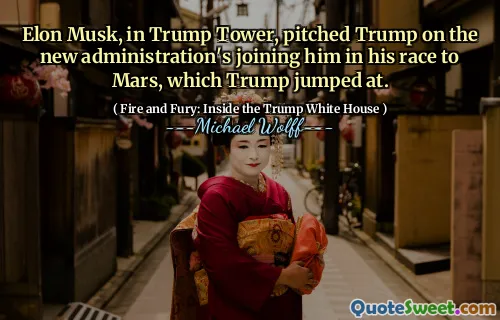 Elon Musk, in Trump Tower, pitched Trump on the new administration's joining him in his race to Mars, which Trump jumped at.
