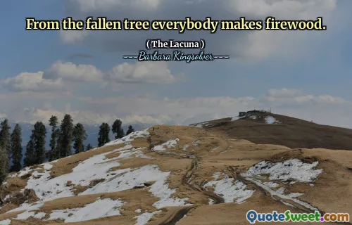 From the fallen tree everybody makes firewood.