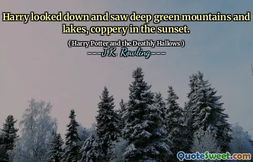 Harry looked down and saw deep green mountains and lakes, coppery in the sunset.