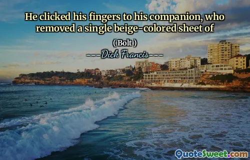 He clicked his fingers to his companion, who removed a single beige-colored sheet of