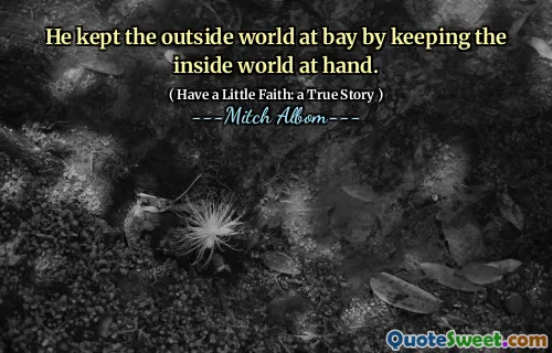 Han holdt omverdenen i sjakk ved å holde den indre verden for hånden.