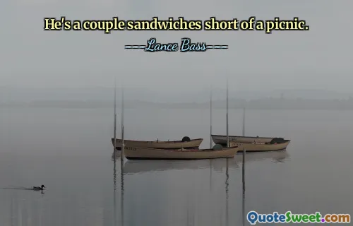 He's a couple sandwiches short of a picnic.